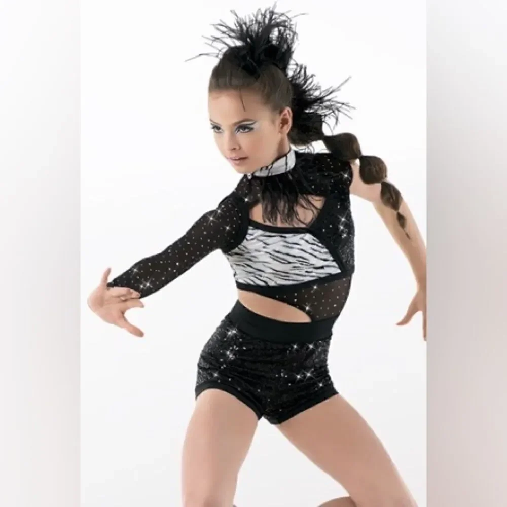 Weissman dance costume animal print feather Endangered Species 10509 Adult SA